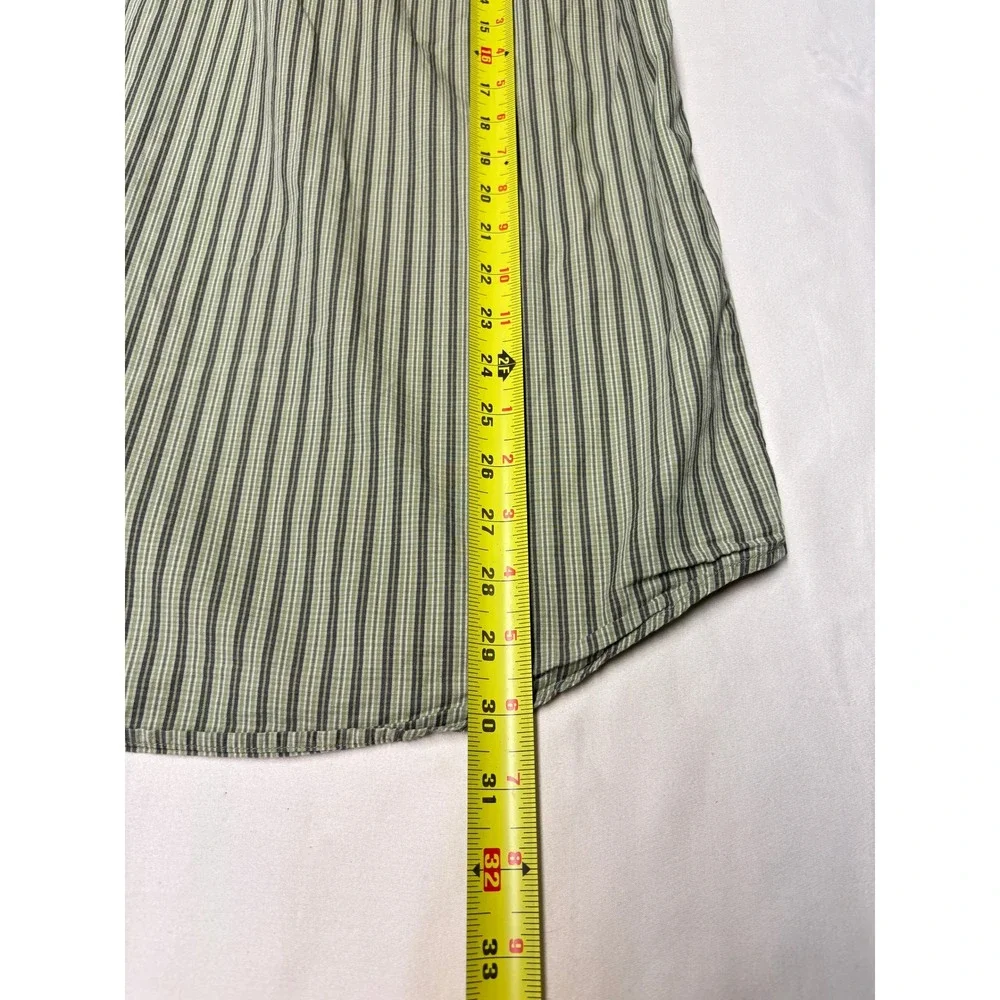 The North Face A Series Mens XL Plaid Short‎ Sleeve Button Up Shirt Green Cotton